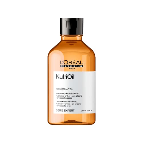 L’Oréal Professionnel NutriOil, Shampoo de Nutrição Intensa com Óleo de Coco, Ideal para Cabelos Secos e Sem Brilho, Limpeza Suave, Mais Maciez e Brilho 300ml