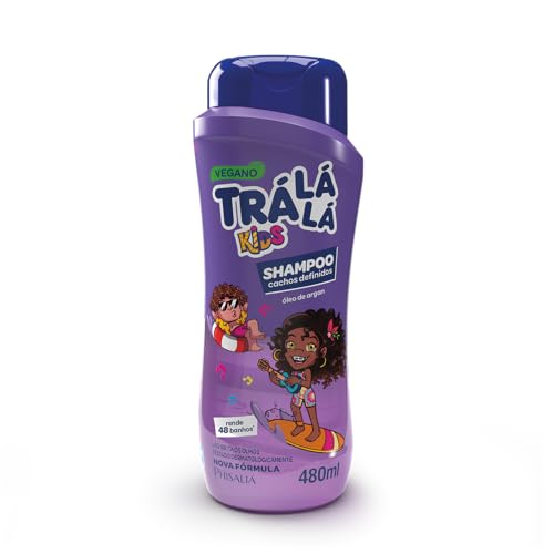 Trá Lá Lá Kids Personagem Shampoo Cachos, Roxo, 480 ml