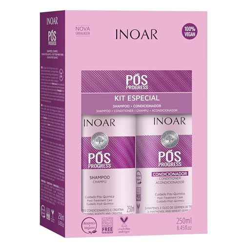 Kit Duo Shampoo e Condicionador Pós Progress, Inoar, 250 Ml